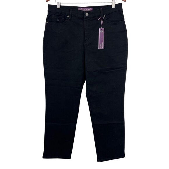 Gloria Vanderbilt Amanda 12 Short Slim Jeans Heritage Fit Taper Black Denim New - Picture 1 of 9